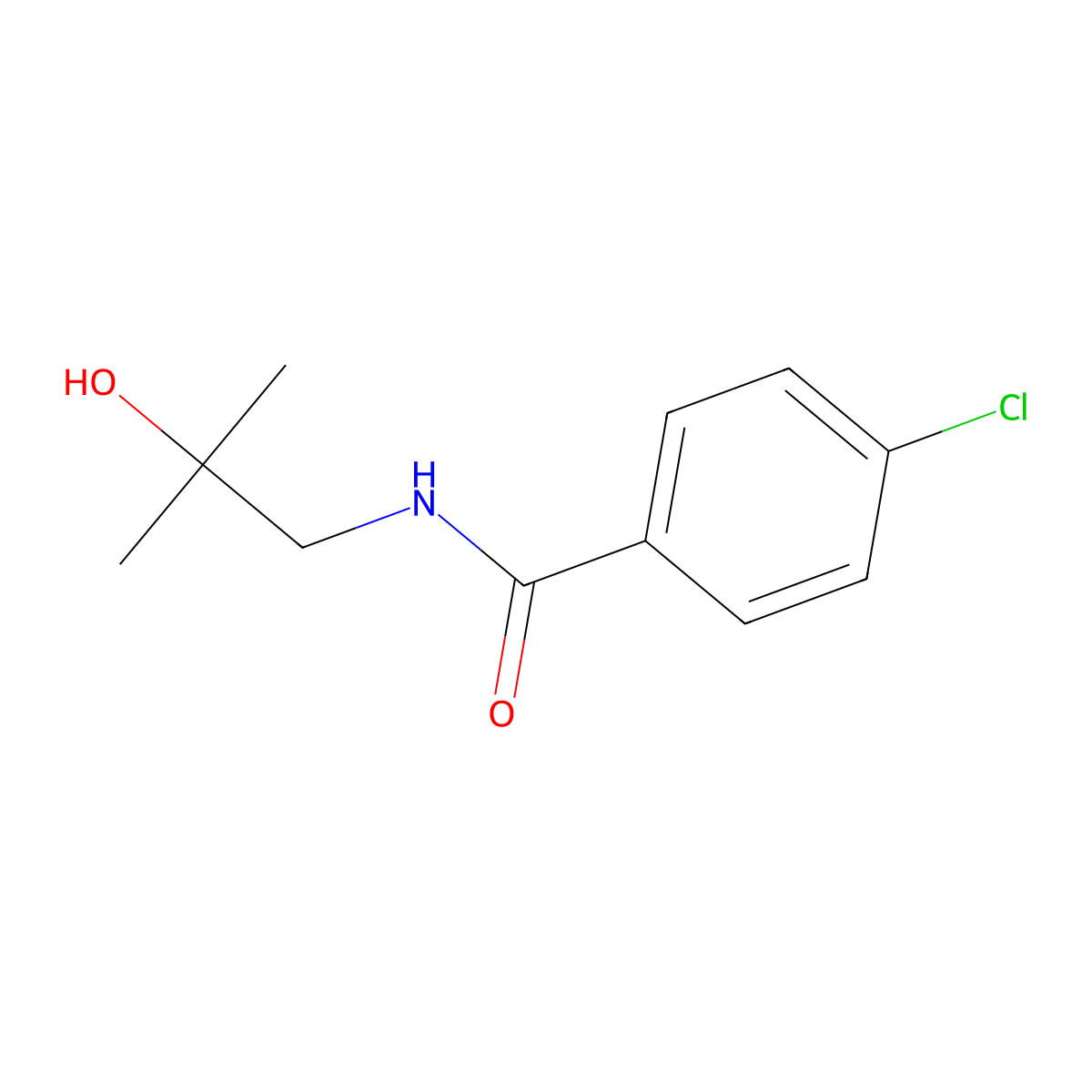 4-chloro-N-(2-hydroxy-2-methylpropyl)benzamide molecular structure, CAS 33561-47-6