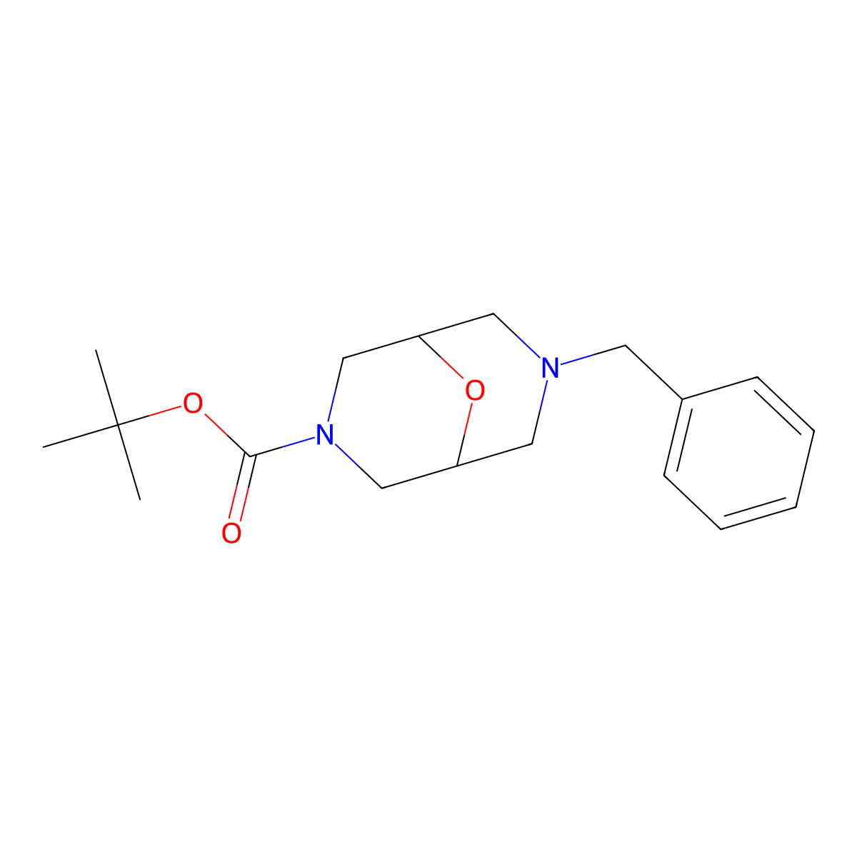 Tert-butyl 7-benzyl-9-oxa-3,7-diazabicyclo[3.3.1]nonane-3-carboxylate molecular structure, CAS 335620-98-9