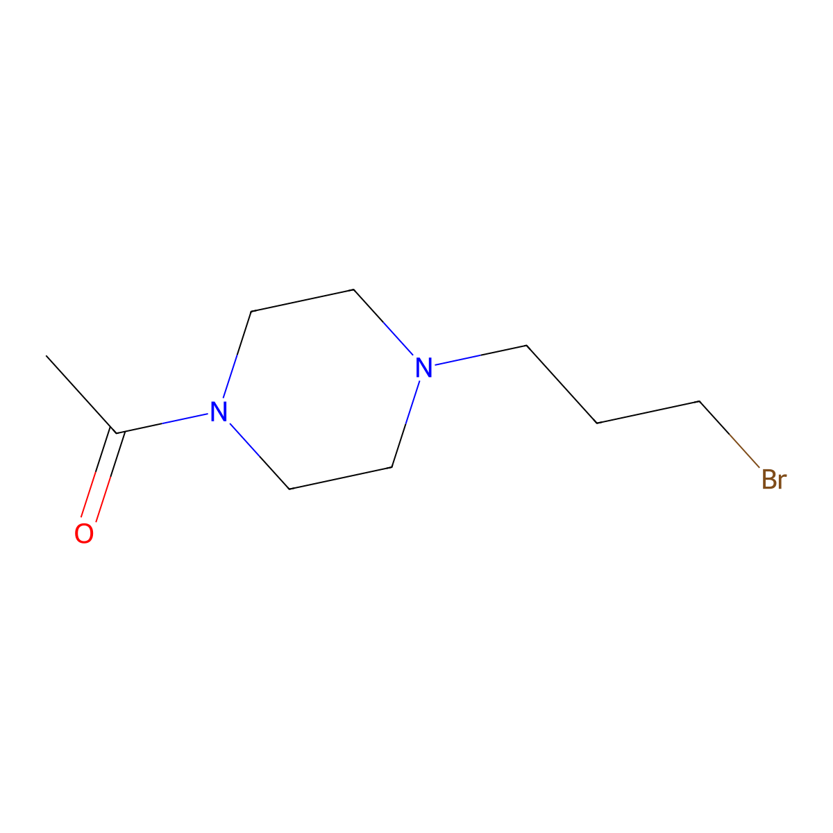 1-Acetyl-4-(3-bromopropyl)piperazine molecular structure, CAS 335621-30-2