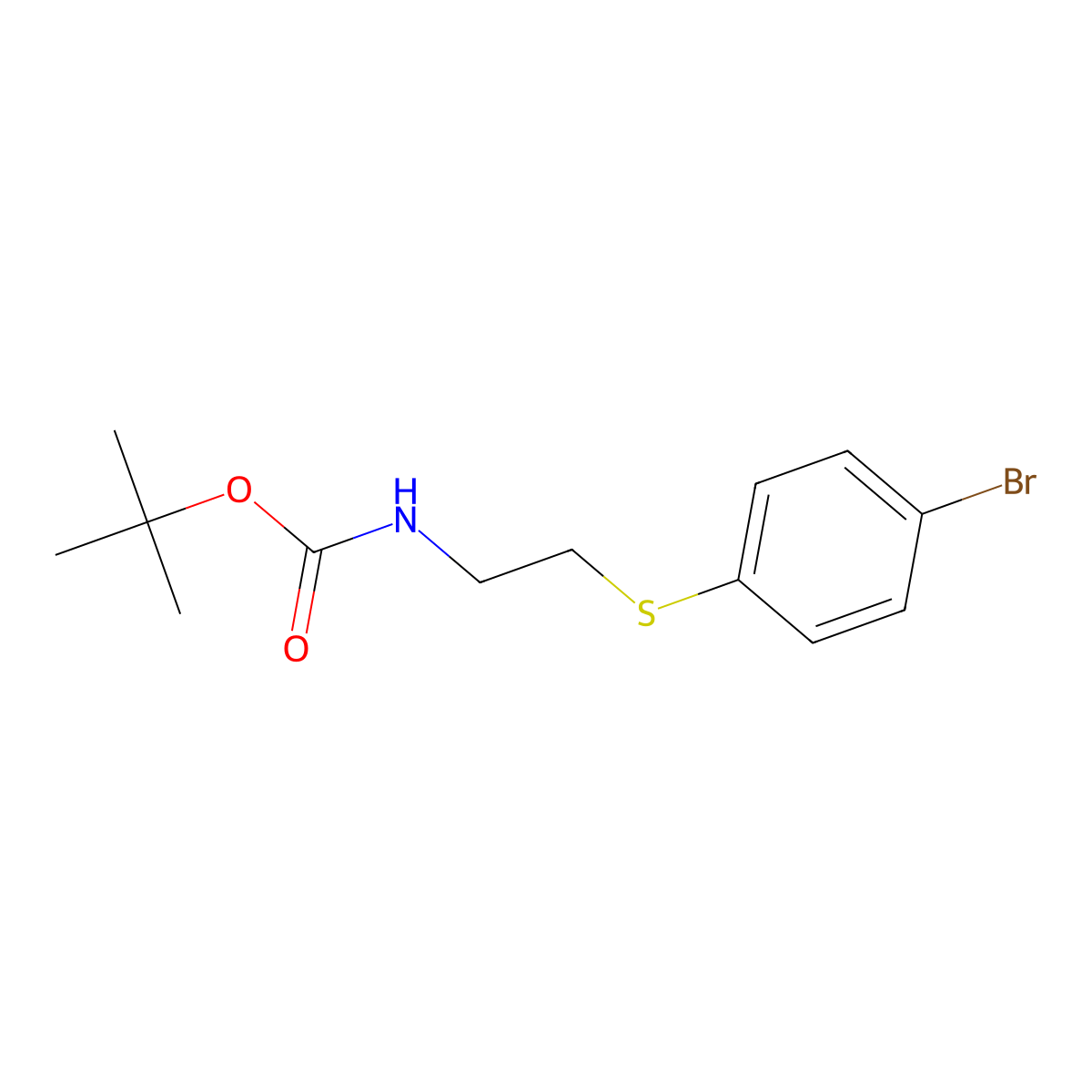 tert-butyl N-{2-[(4-bromophenyl)sulfanyl]ethyl}carbamate molecular structure, CAS 335629-00-0