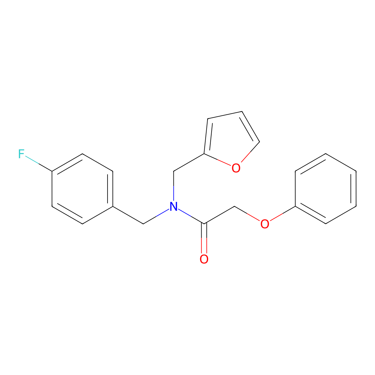 N-(4-fluorobenzyl)-N-(furan-2-ylmethyl)-2-phenoxyacetamide molecular structure, CAS 335634-41-8