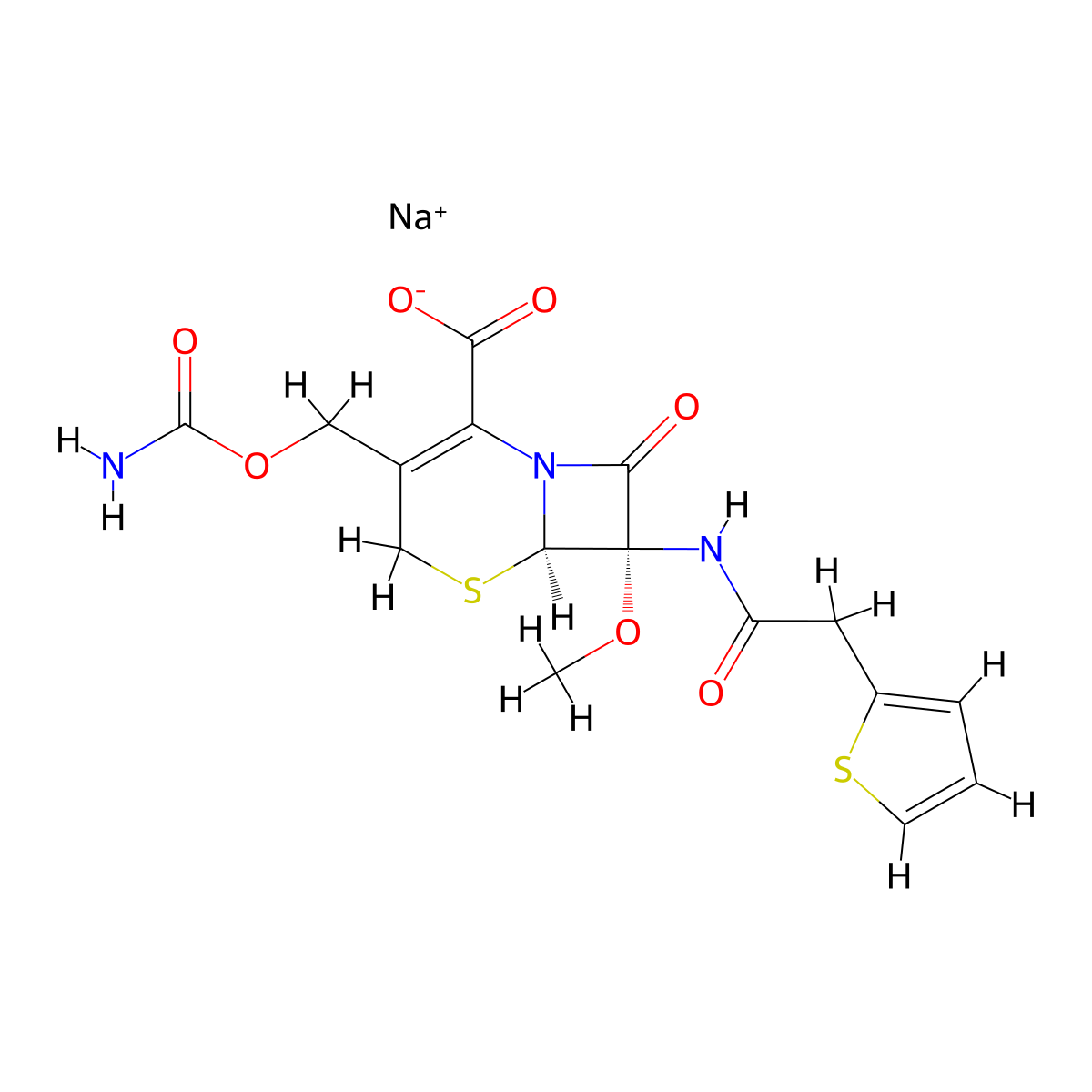 Cefoxitin Sodium molecular structure, CAS 33564-30-6