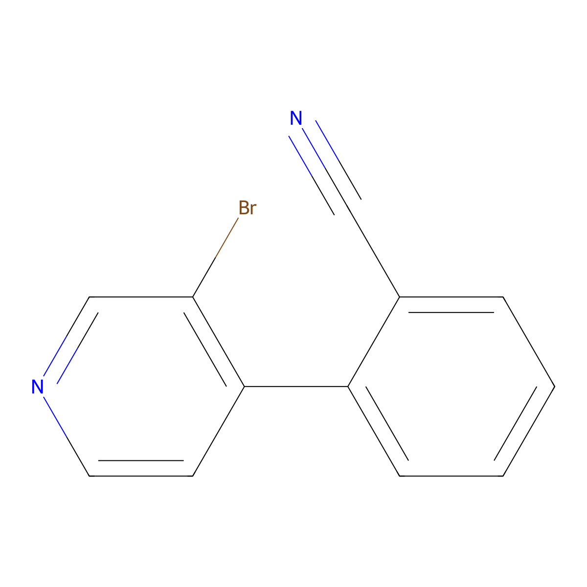 3-Bromo-4-(2-cyanophenyl)pyridine molecular structure, CAS 335642-96-1