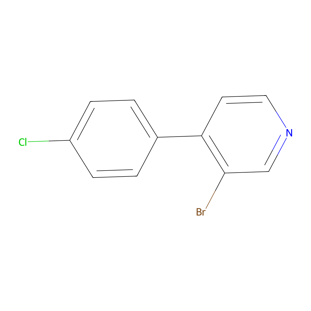 3-Bromo-4-(4-chlorophenyl)pyridine molecular structure, CAS 335642-99-4