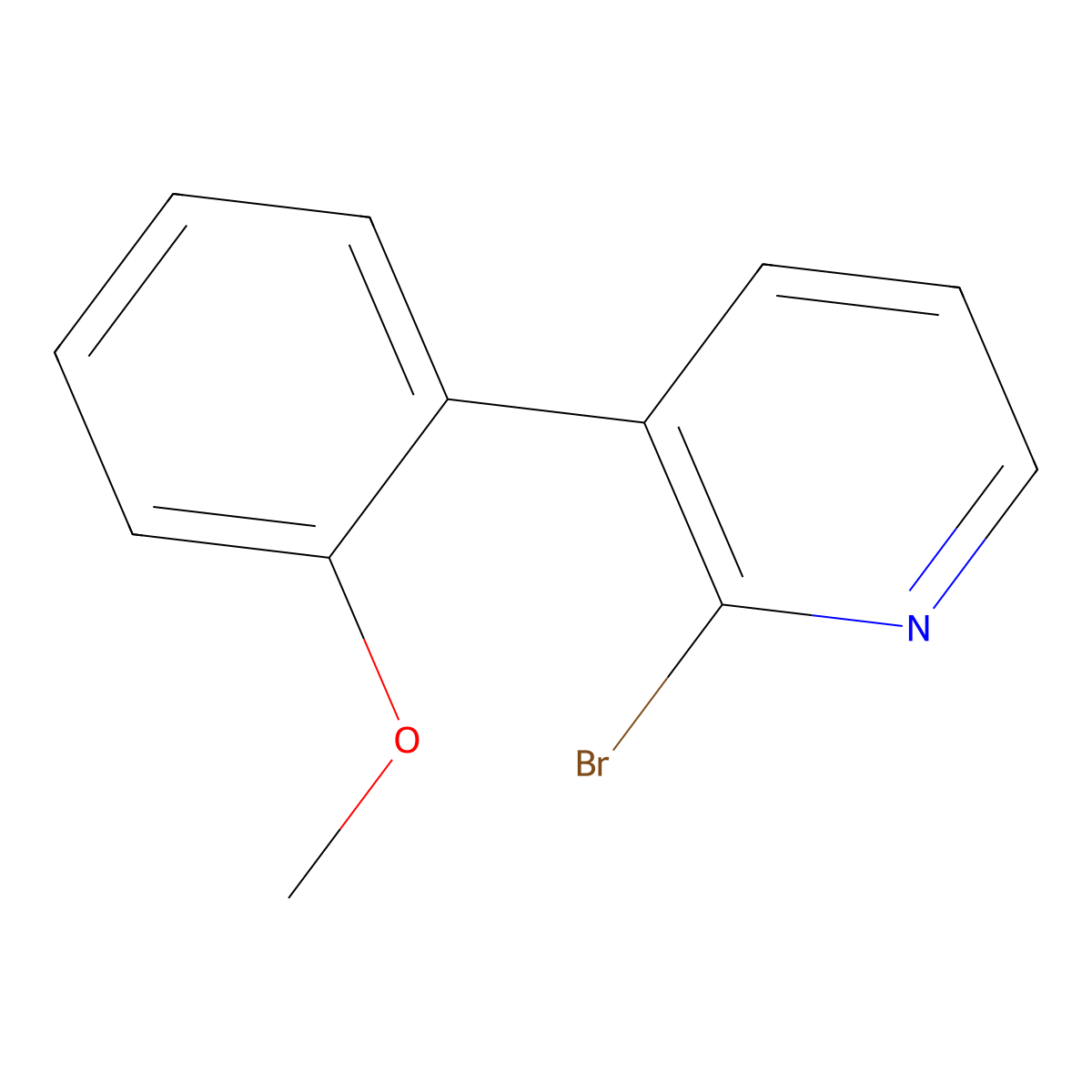 2-Bromo-3-(2-methoxyphenyl)pyridine molecular structure, CAS 335643-08-8