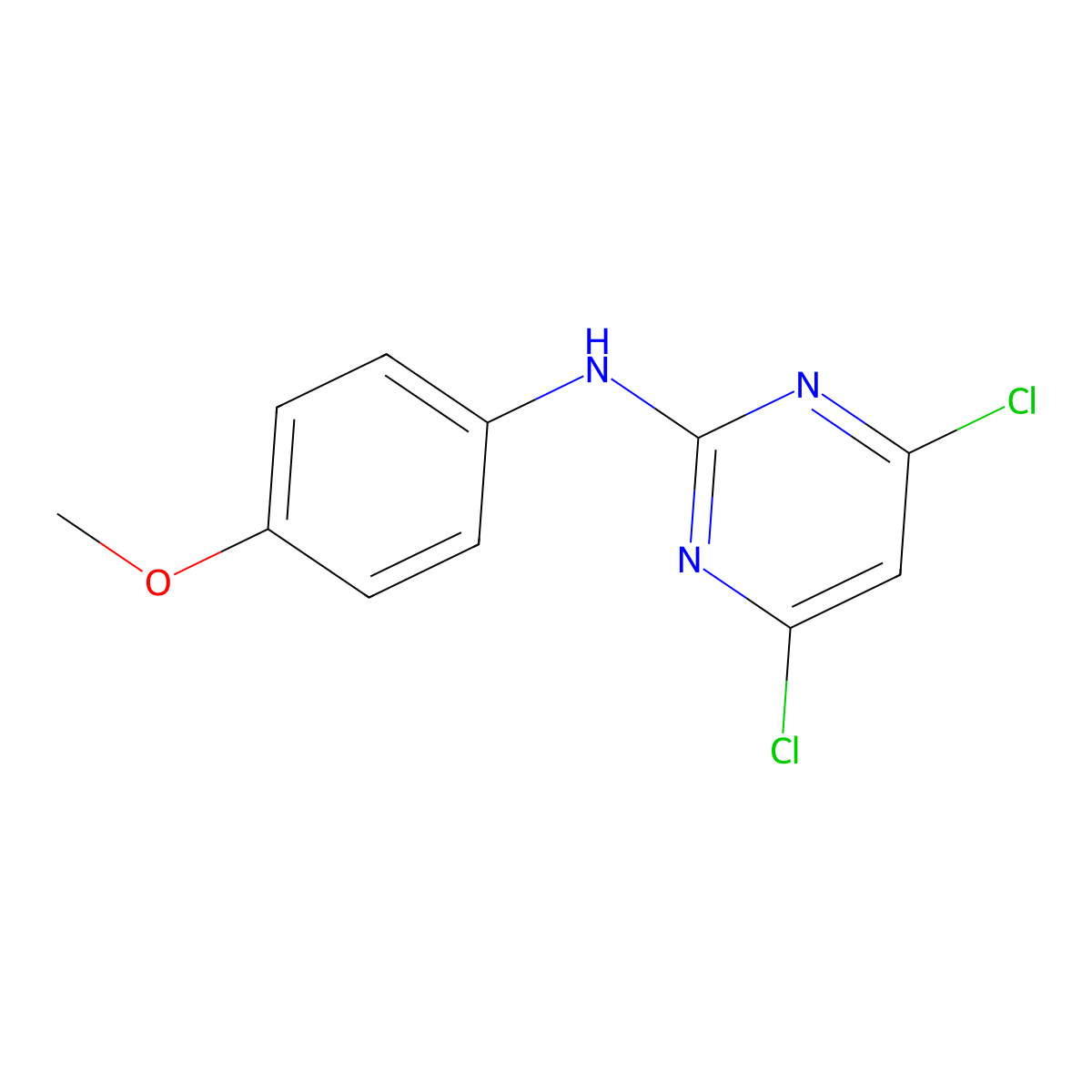 4,6-dichloro-N-(4-methoxyphenyl)pyrimidin-2-amine molecular structure, CAS 335649-13-3