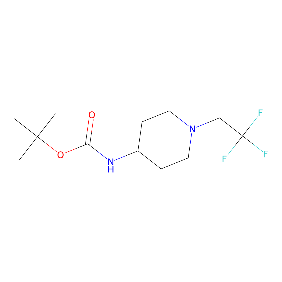 tert-Butyl 1-(2,2,2-trifluoroethyl)piperidin-4-ylcarbamate molecular structure, CAS 335653-59-3