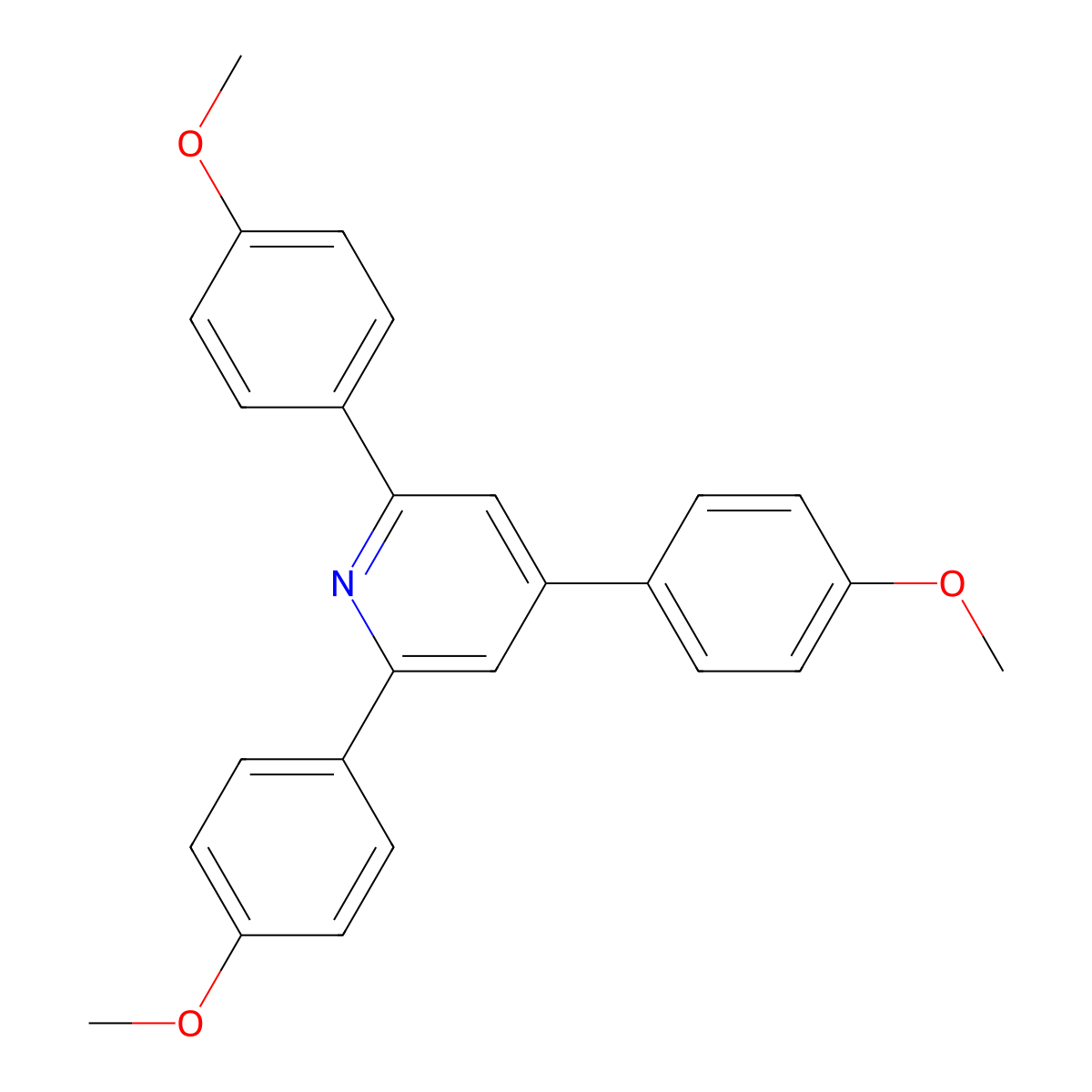 2,4,6-Tris(4-methoxyphenyl)pyridine molecular structure, CAS 33567-23-6