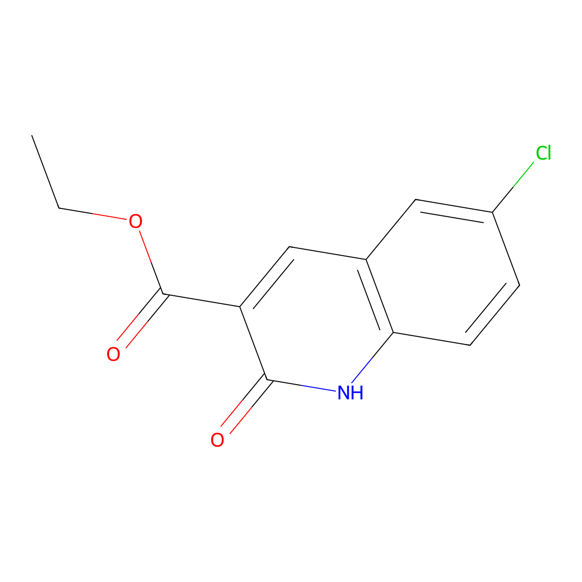 Ethyl 6-chloro-2-oxo-1,2-dihydroquinoline-3-carboxylate molecular structure, CAS 335672-35-0