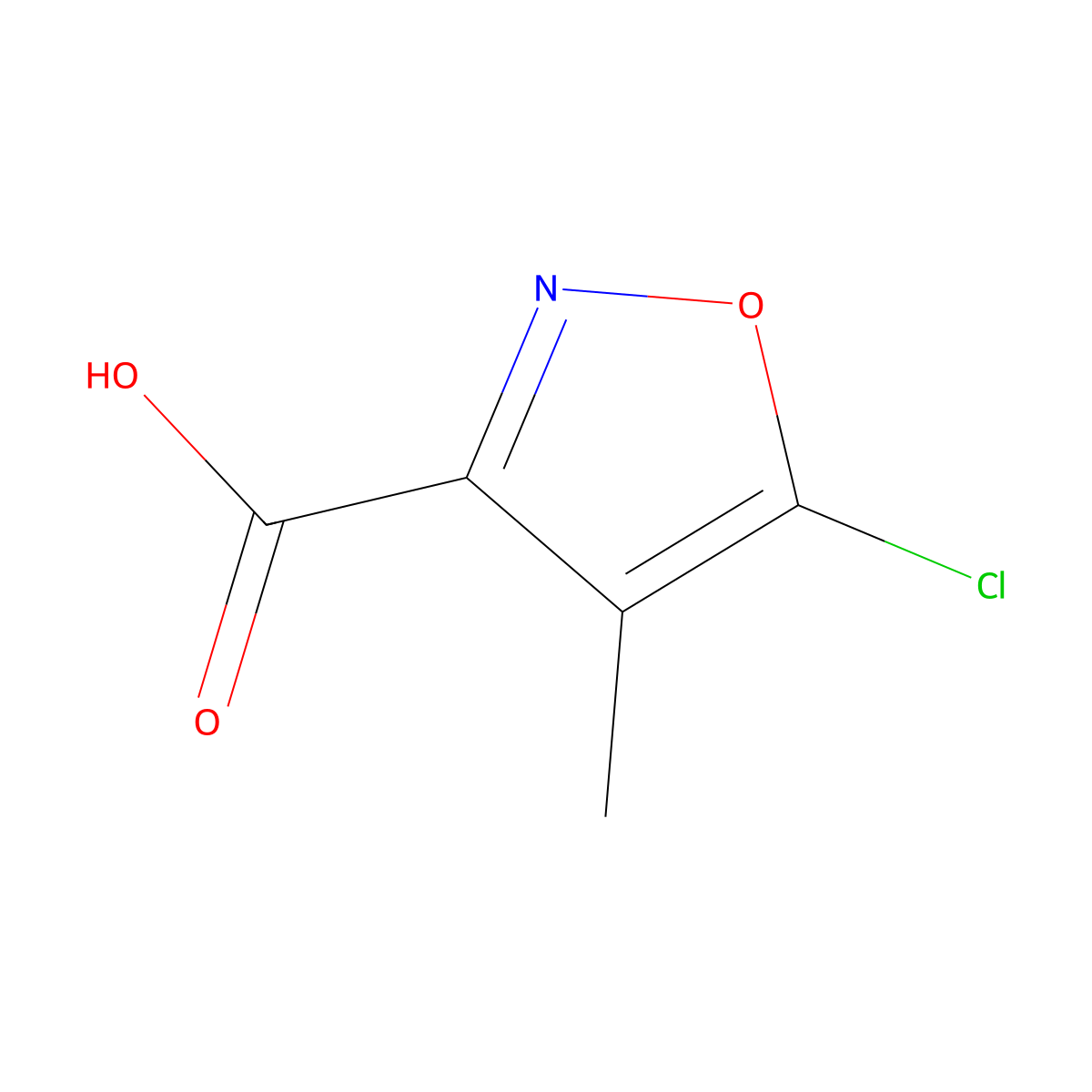 5-Chloro-4-methylisoxazole-3-carboxylic acid molecular structure, CAS 3357-01-5