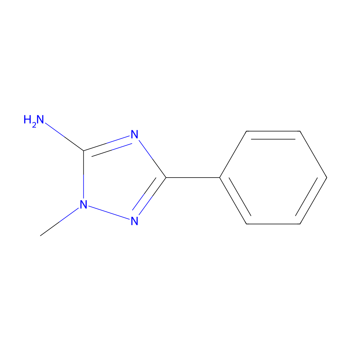 1-methyl-3-phenyl-1H-1,2,4-triazol-5-amine molecular structure, CAS 3357-30-0