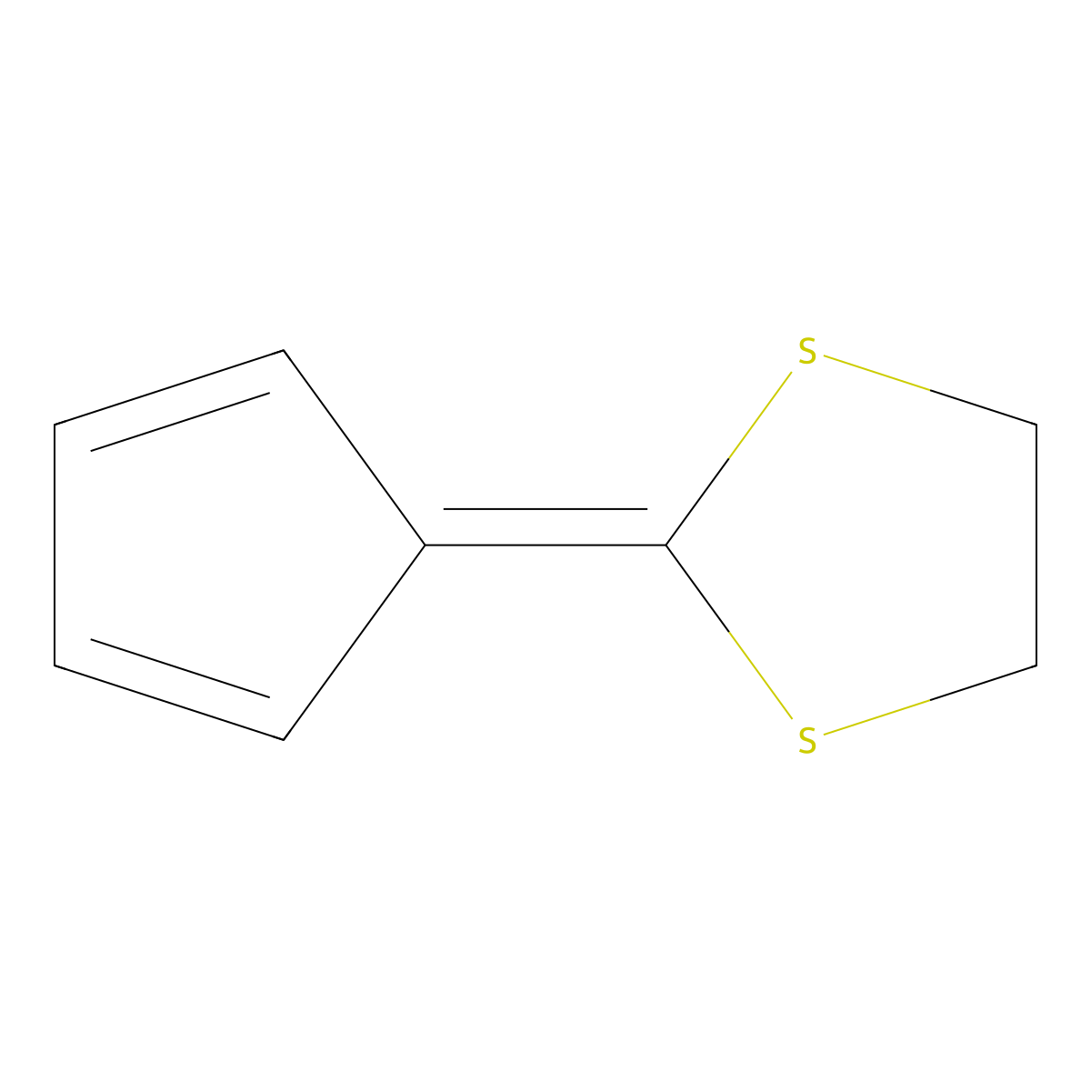 2-(2,4-Cyclopentadien-1-ylidene)-1,3-dithiolane molecular structure, CAS 3357-53-7