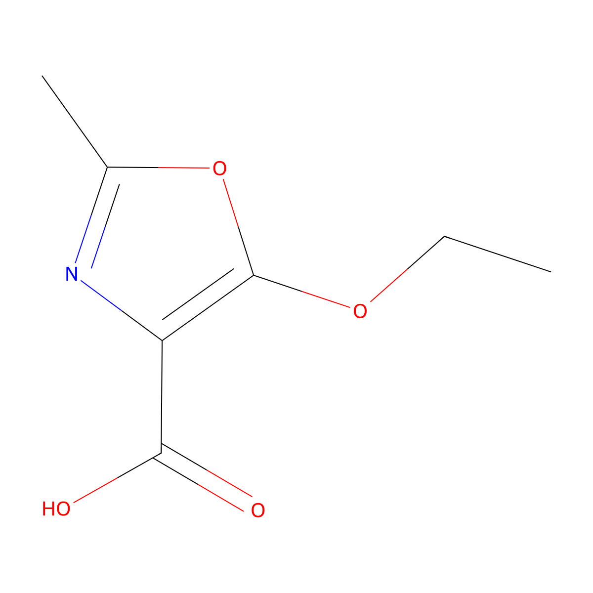5-Ethoxy-2-methyl-1,3-oxazole-4-carboxylic acid molecular structure, CAS 3357-56-0
