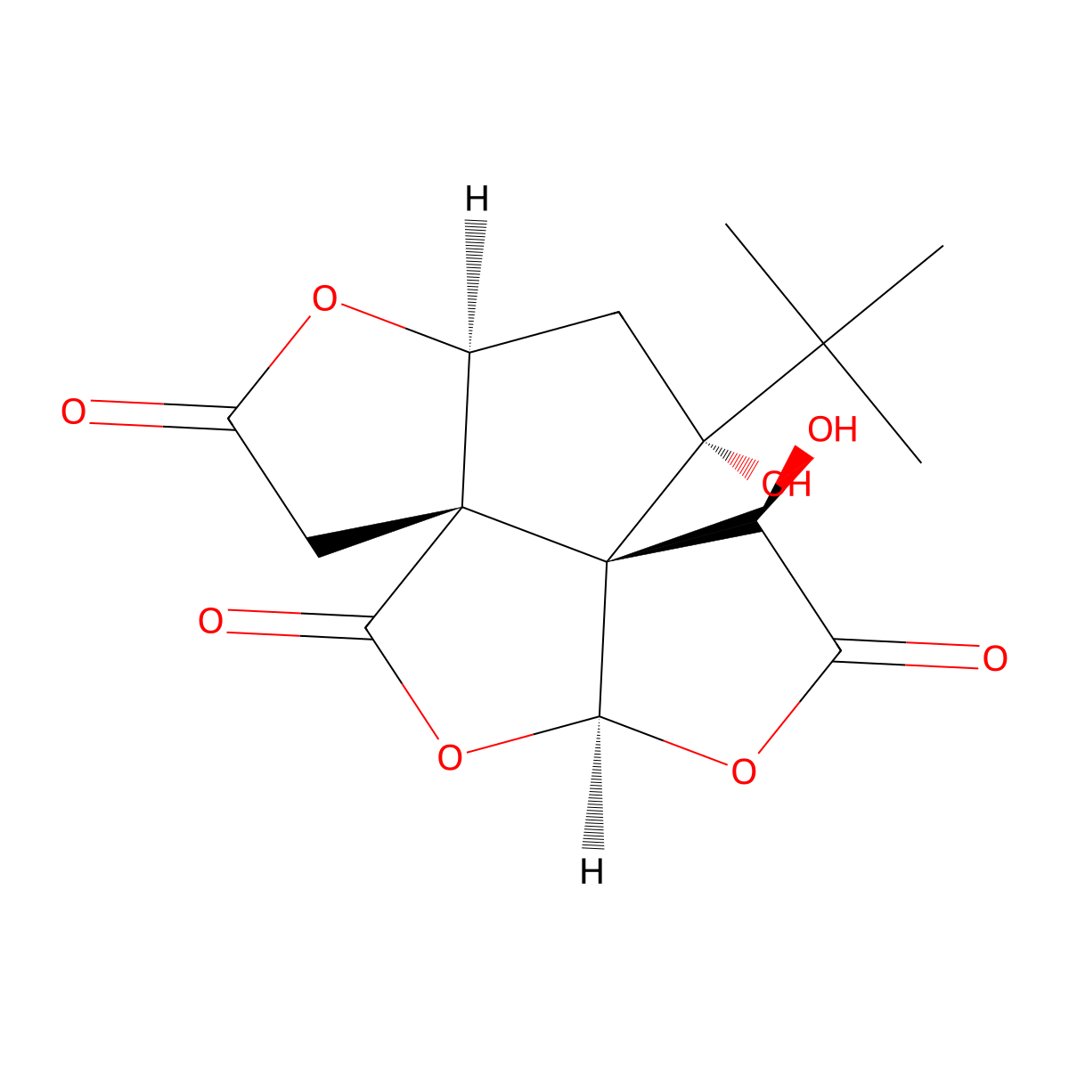 Bilobalide molecular structure, CAS 33570-04-6