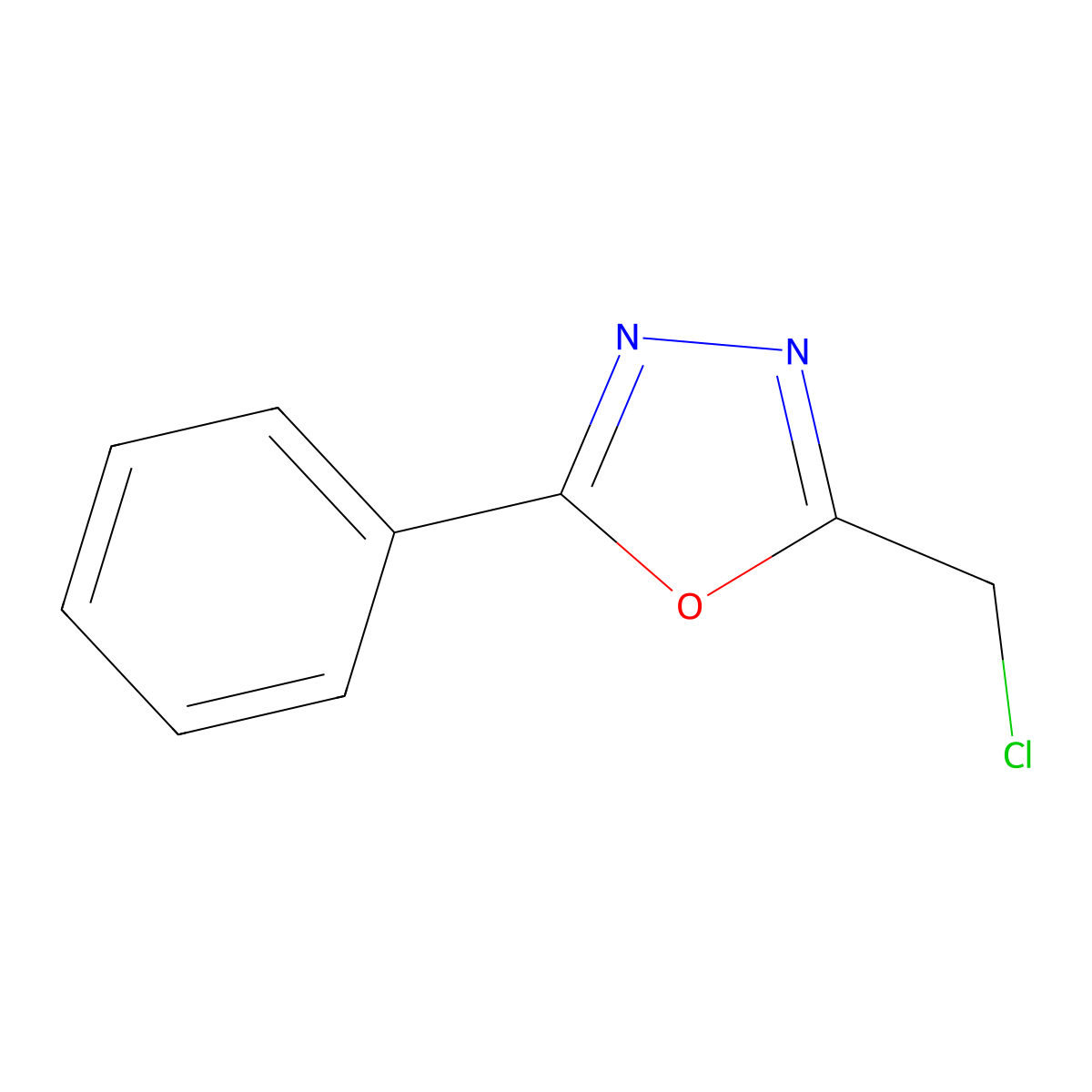 2-(Chloromethyl)-5-phenyl-1,3,4-oxadiazole molecular structure, CAS 33575-83-6