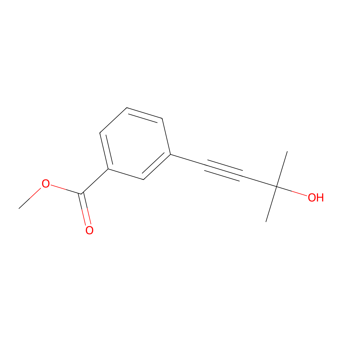 Methyl 3-(3-hydroxy-3-methylbut-1-yn-1-yl)benzoate molecular structure, CAS 33577-97-8