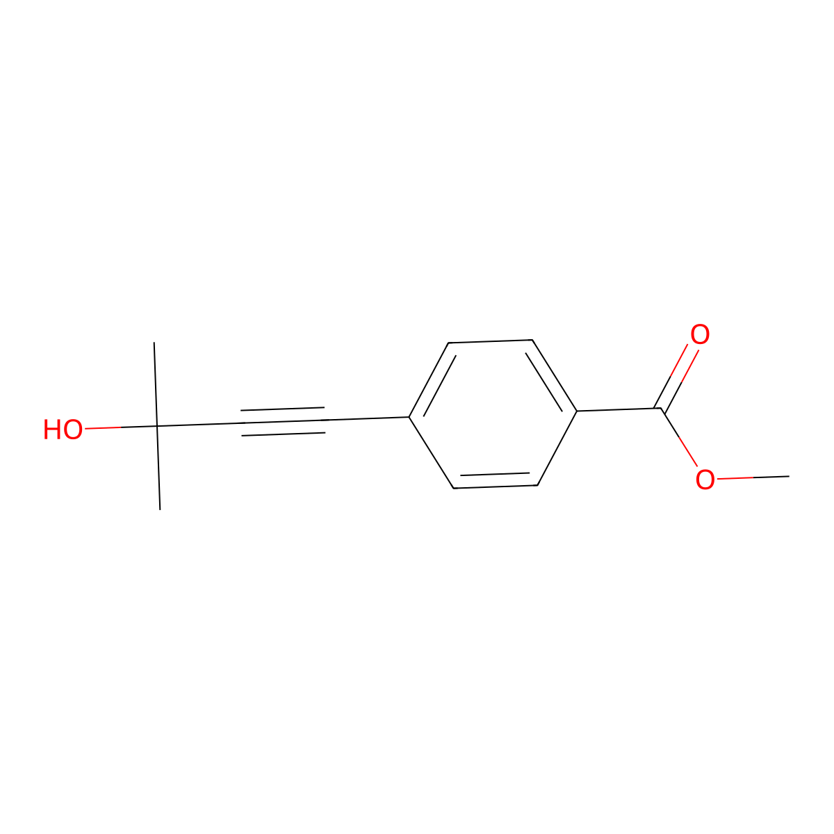 Methyl 4-(3-hydroxy-3-methylbut-1-yn-1-yl)benzoate molecular structure, CAS 33577-98-9