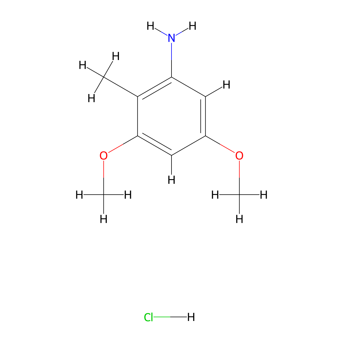 3,5-Dimethoxy-2-methylaniline hydrochloride molecular structure, CAS 33580-40-4