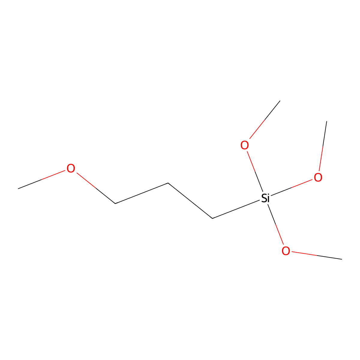 Trimethoxy(3-methoxypropyl)silane molecular structure, CAS 33580-59-5
