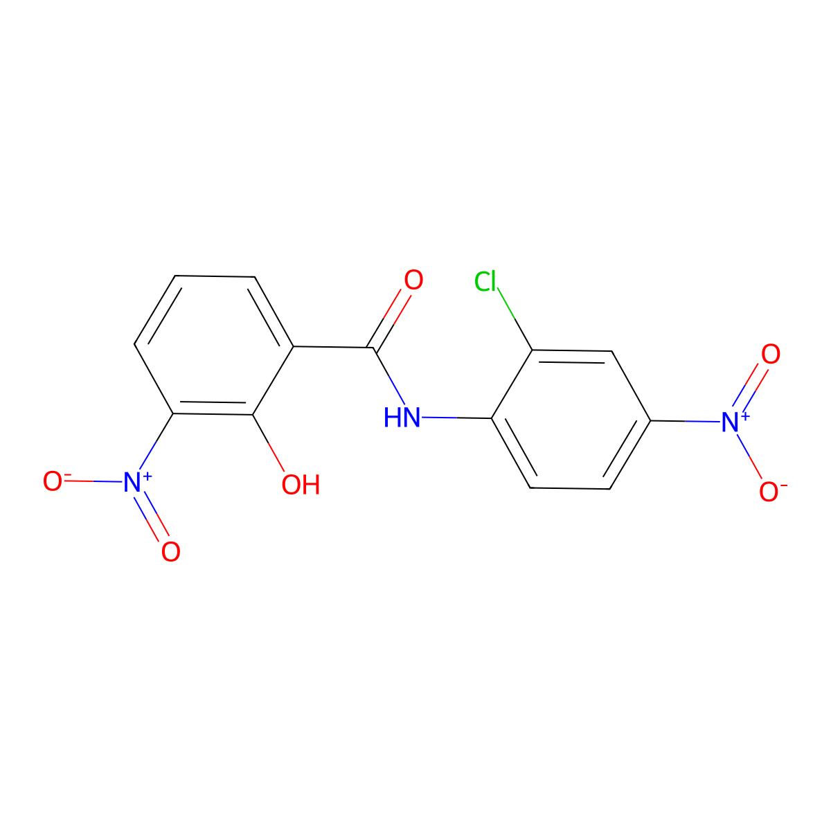 Benzamide, N-(2-chloro-4-nitrophenyl)-2-hydroxy-3-nitro- molecular structure, CAS 33580-97-1