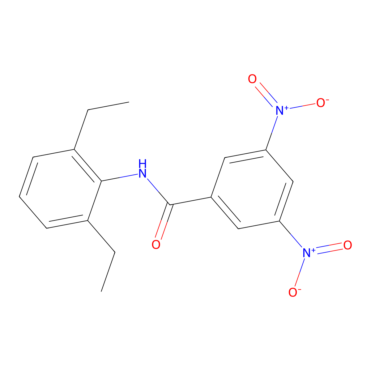 2',6'-Diethyl-3,5-dinitrobenzanilide molecular structure, CAS 33581-01-0