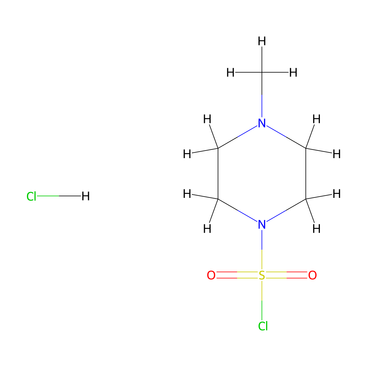 4-Methyl-1-piperazinesulfonylchloride hydrochloride molecular structure, CAS 33581-96-3