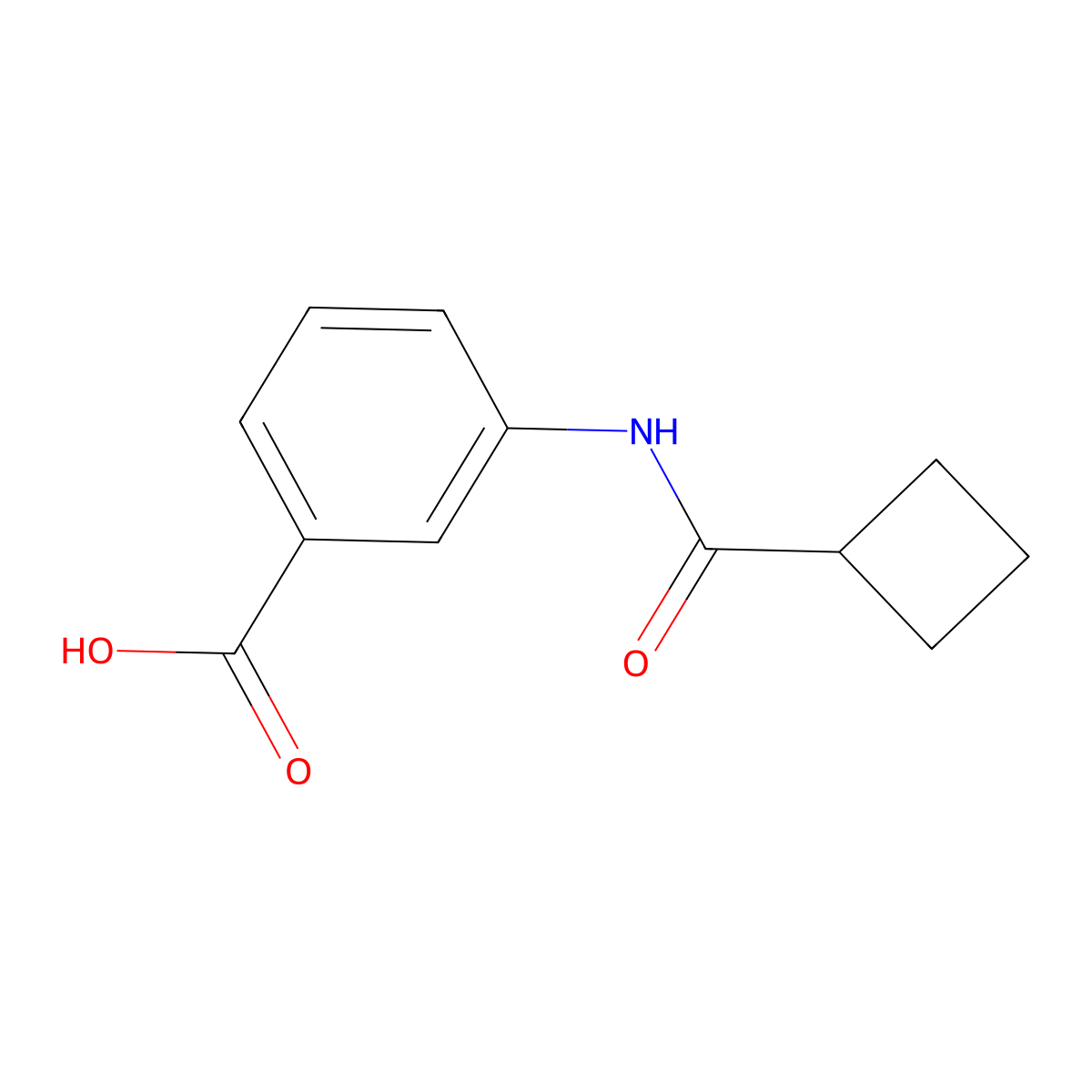 3-[(Cyclobutylcarbonyl)amino]benzoic acid molecular structure, CAS 33582-65-9