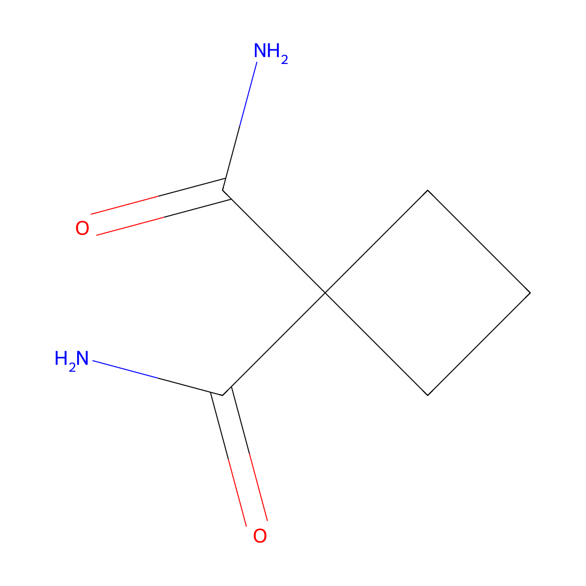 1,1-Cyclobutanedicarboxamide molecular structure, CAS 33582-68-2