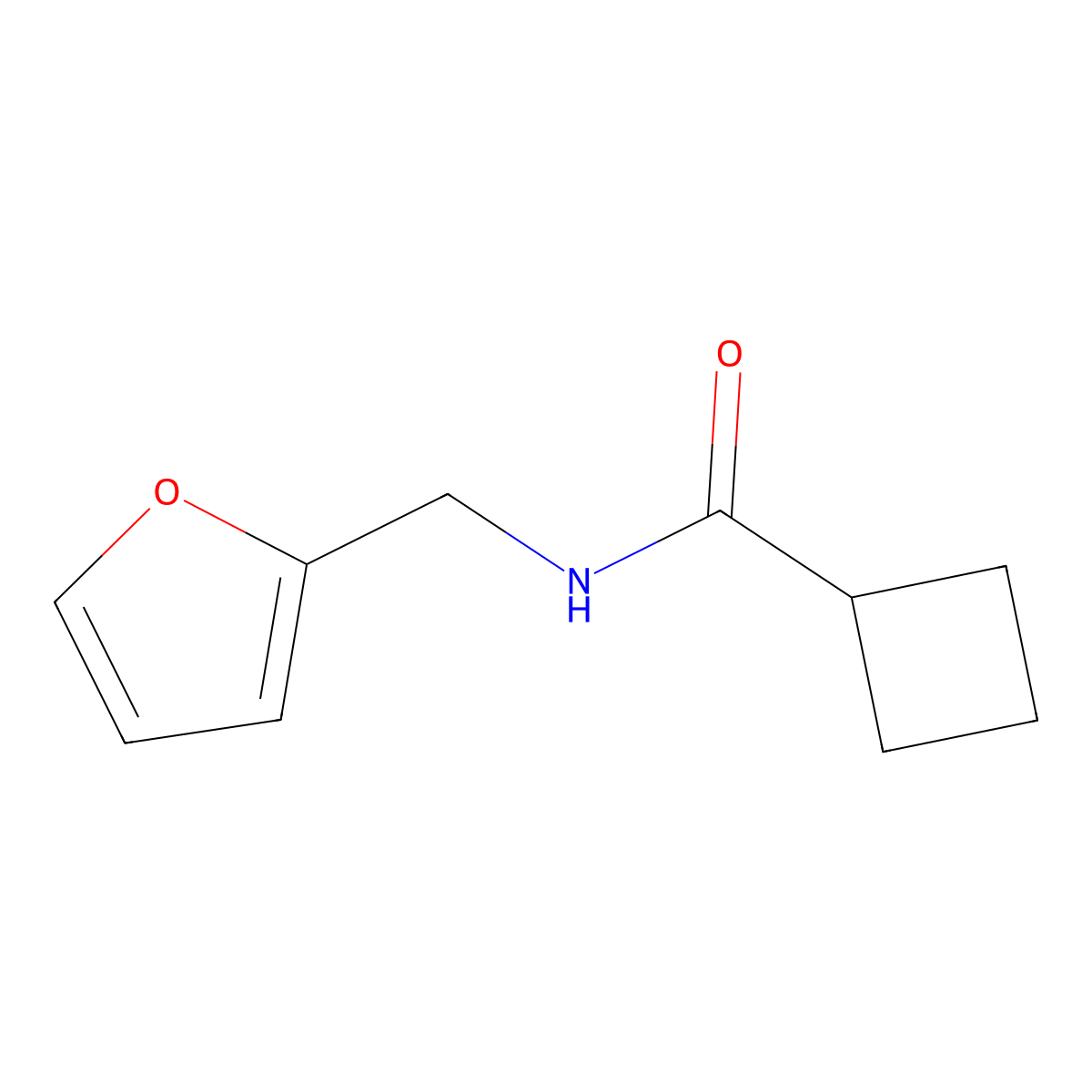 N-(furan-2-ylmethyl)cyclobutanecarboxamide molecular structure, CAS 33582-92-2