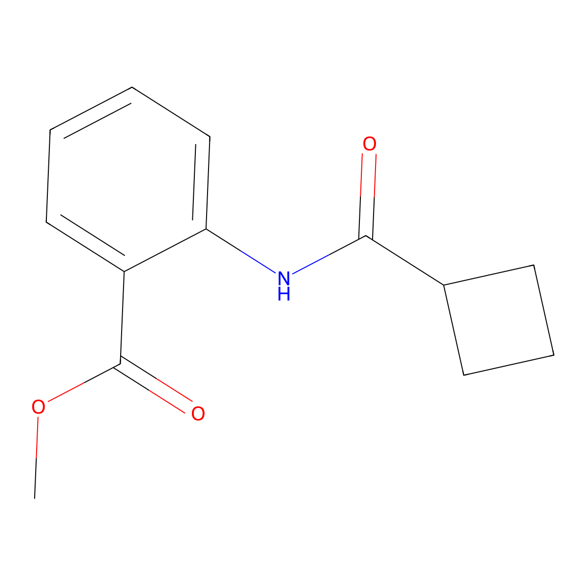 Methyl 2-(cyclobutanecarboxamido)benzoate molecular structure, CAS 33582-93-3