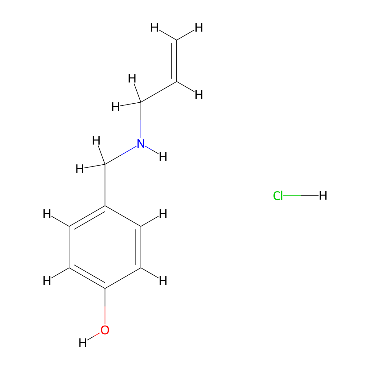4-{[(Prop-2-en-1-yl)amino]methyl}phenol hydrochloride molecular structure, CAS 33597-19-2