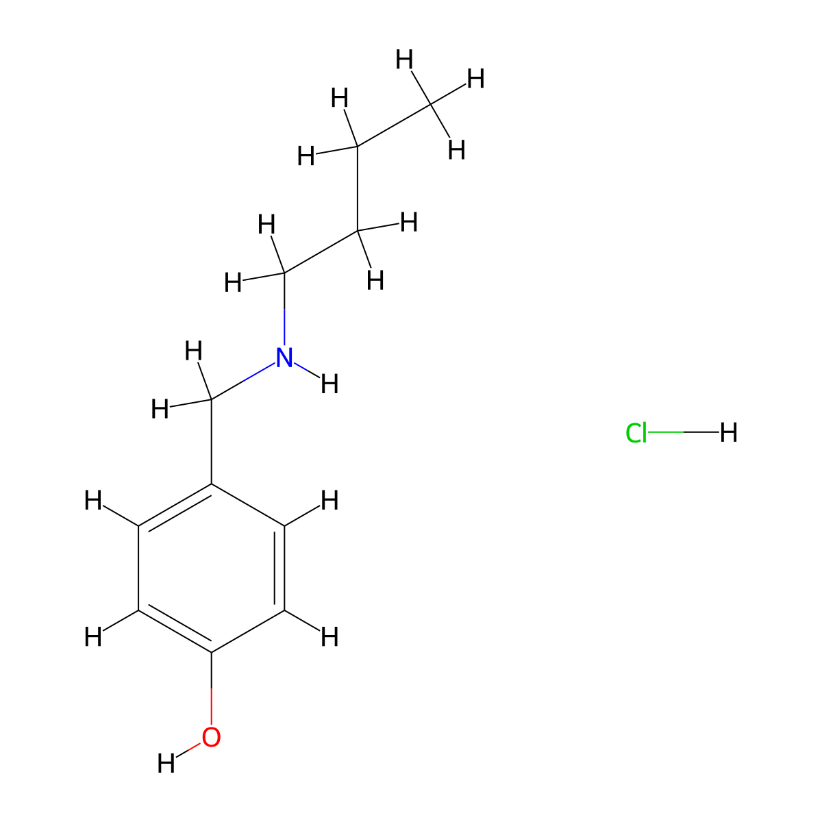 4-((Butylamino)methyl)phenol hydrochloride molecular structure, CAS 33597-22-7