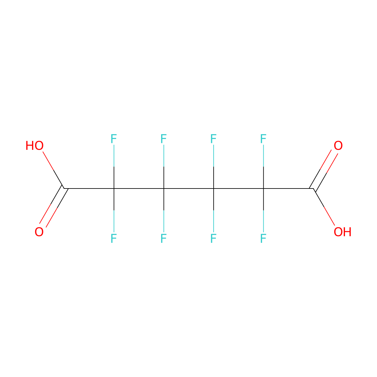 Octafluoroadipic acid molecular structure, CAS 336-08-3