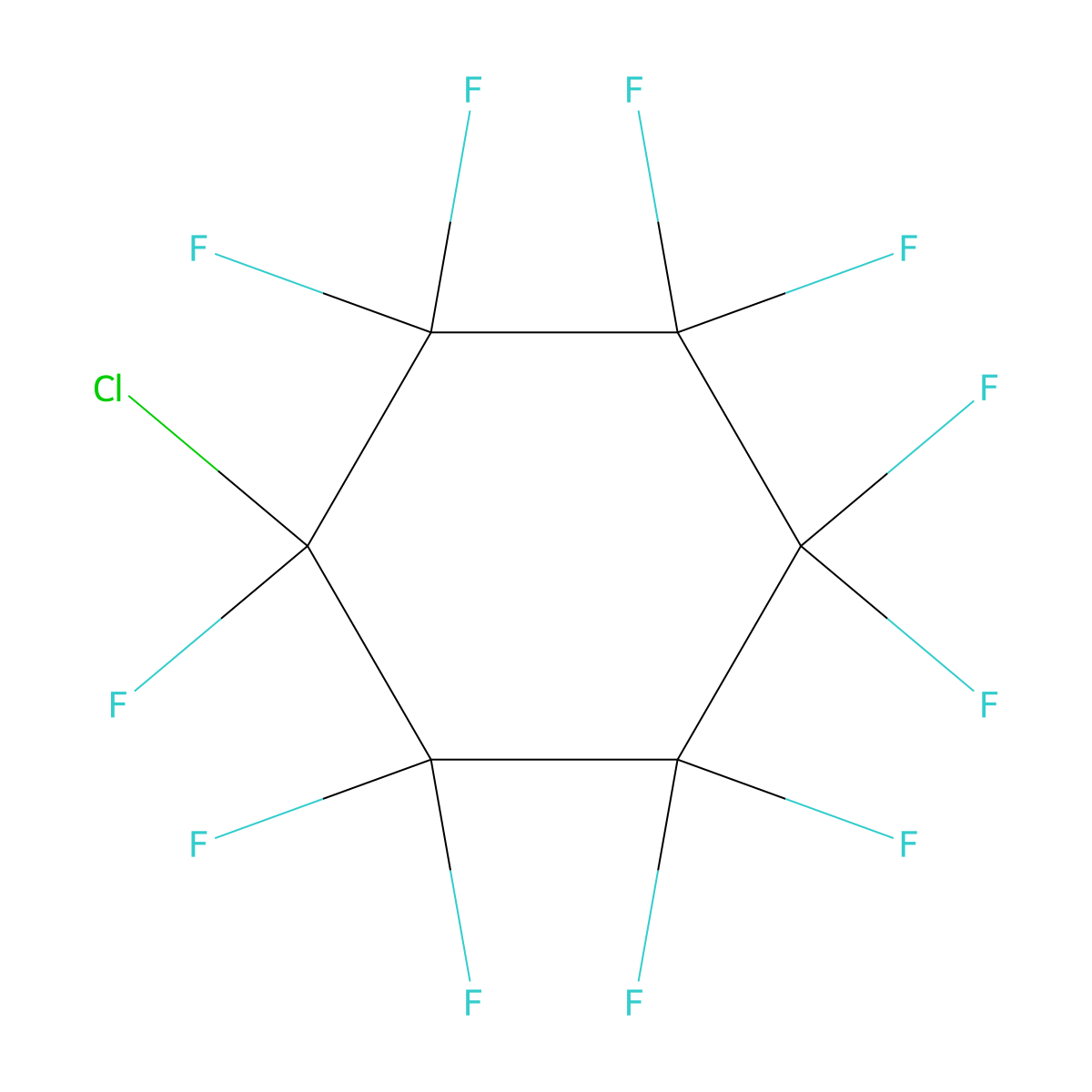 Chloroperfluorocyclohexane molecular structure, CAS 336-15-2