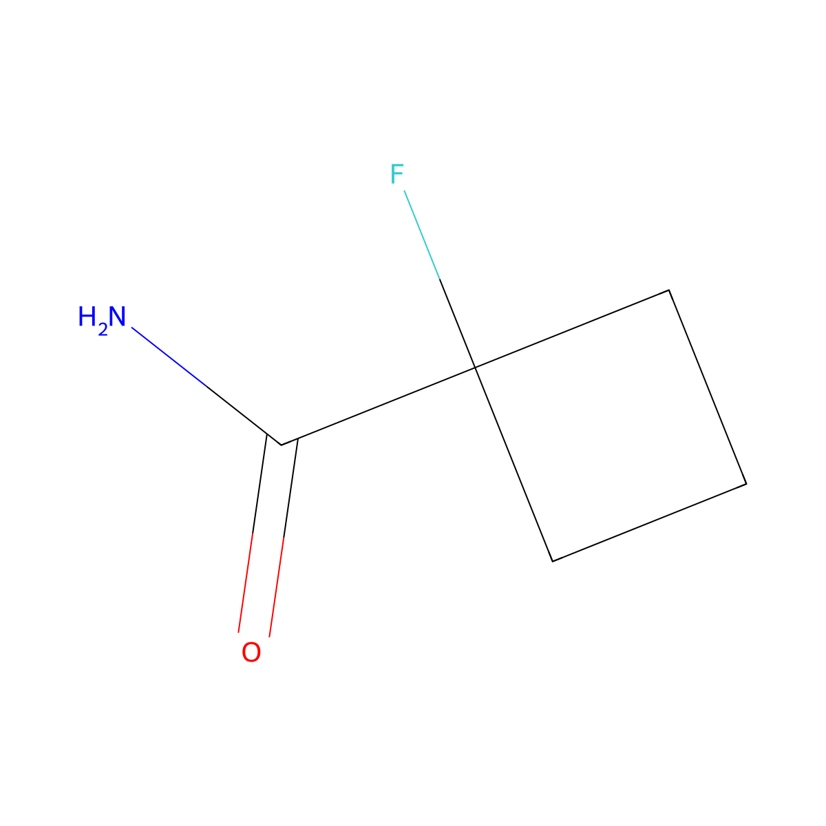 1-Fluorocyclobutane-1-carboxamide molecular structure, CAS 336-93-6