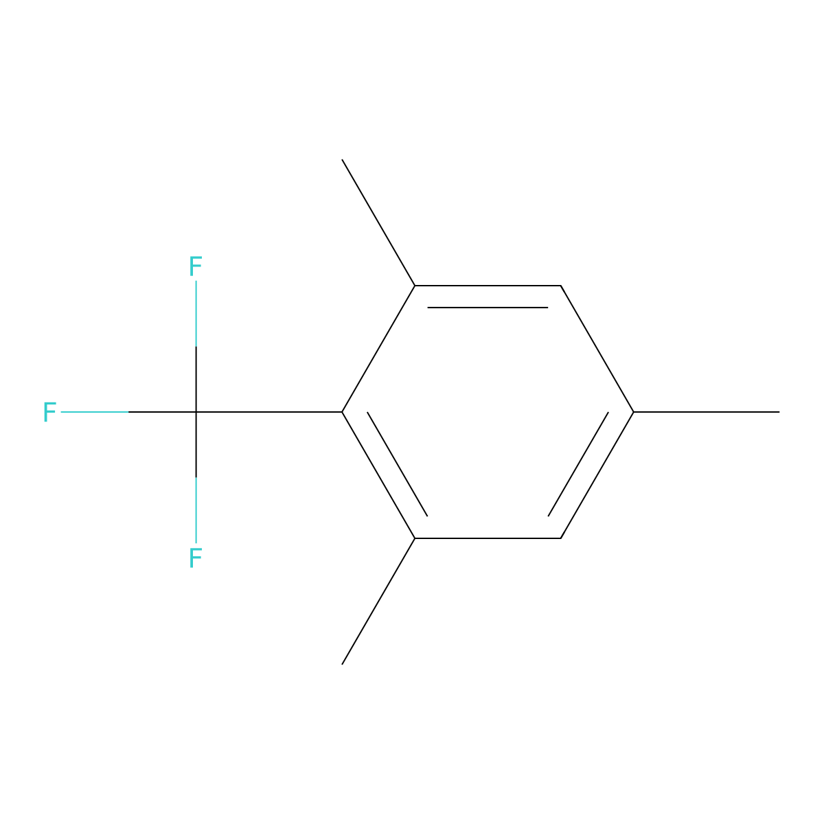 2,4,6-Trimethylbenzotrifluoride molecular structure, CAS 3360-56-3