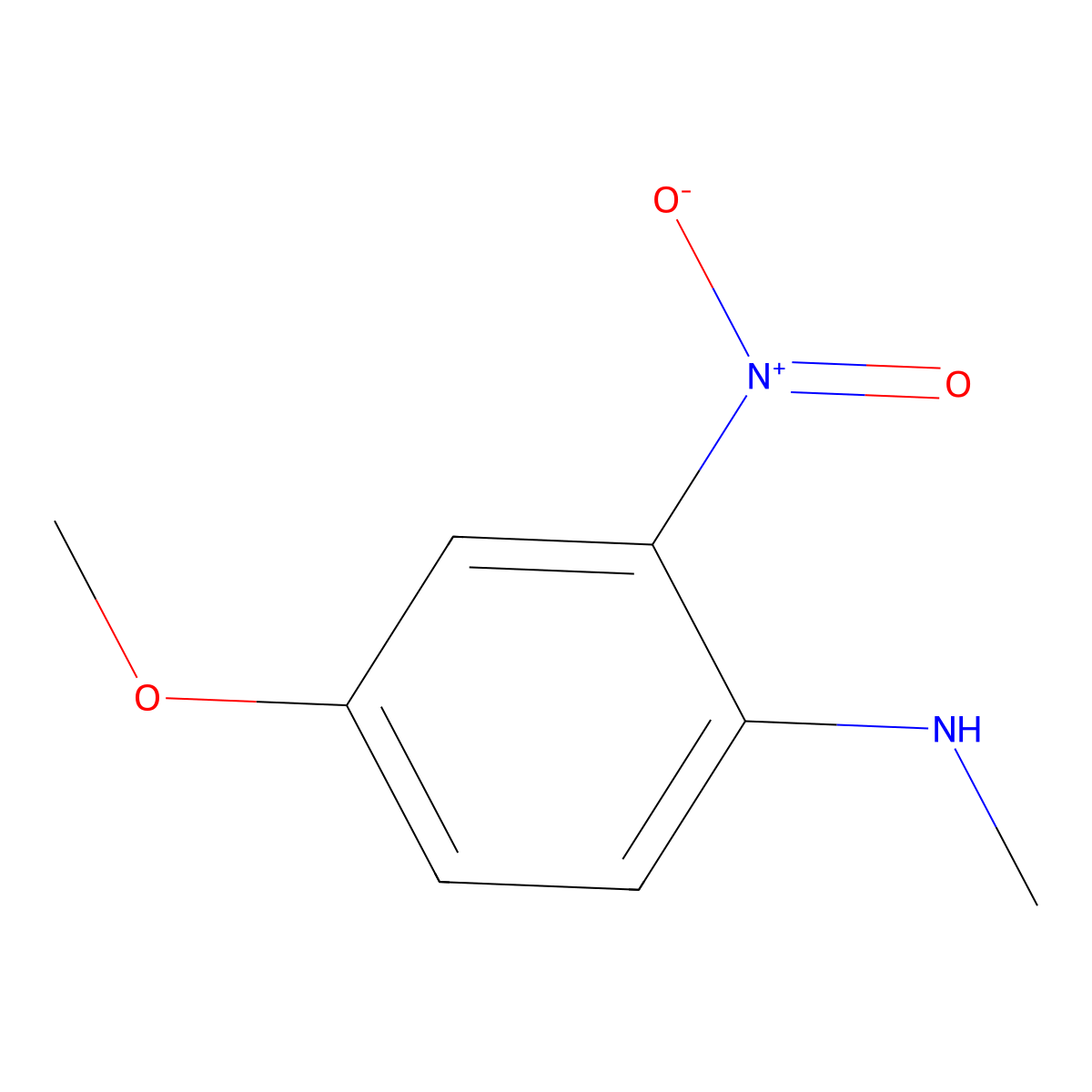 4-Methoxy-N-methyl-2-nitrobenzenamine molecular structure, CAS 3360-79-0