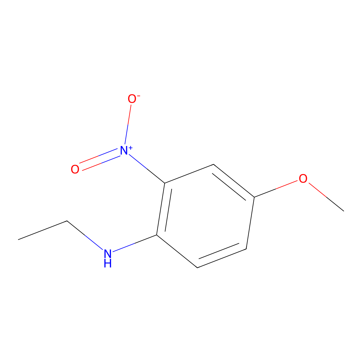 N-ethyl-4-methoxy-2-nitroaniline molecular structure, CAS 3360-85-8