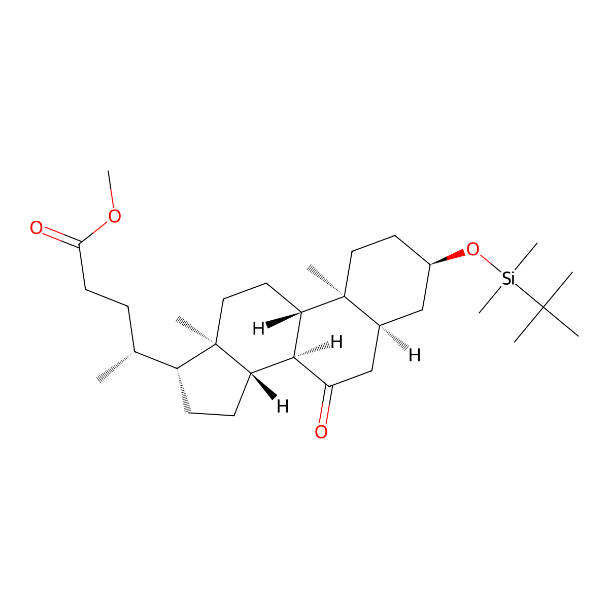 (R)-methyl4-((3R,5S,8R,9S,10S,13R,14S,17R)-3-(tert-butyldimethylsilyloxy)-10,13-dimethyl-7-oxo-hexadecahydro-1H-cyclopenta[a]phenanthren-17-yl)pentanoate-R28549 molecular structure, CAS 336099-76-4