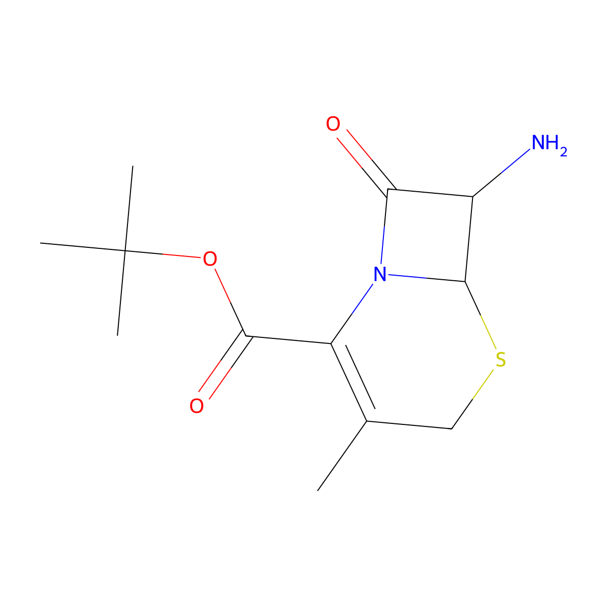 t-Butyl 7beta-amino-3-methyl-3-cephem-4-carboxylate molecular structure, CAS 33610-06-9