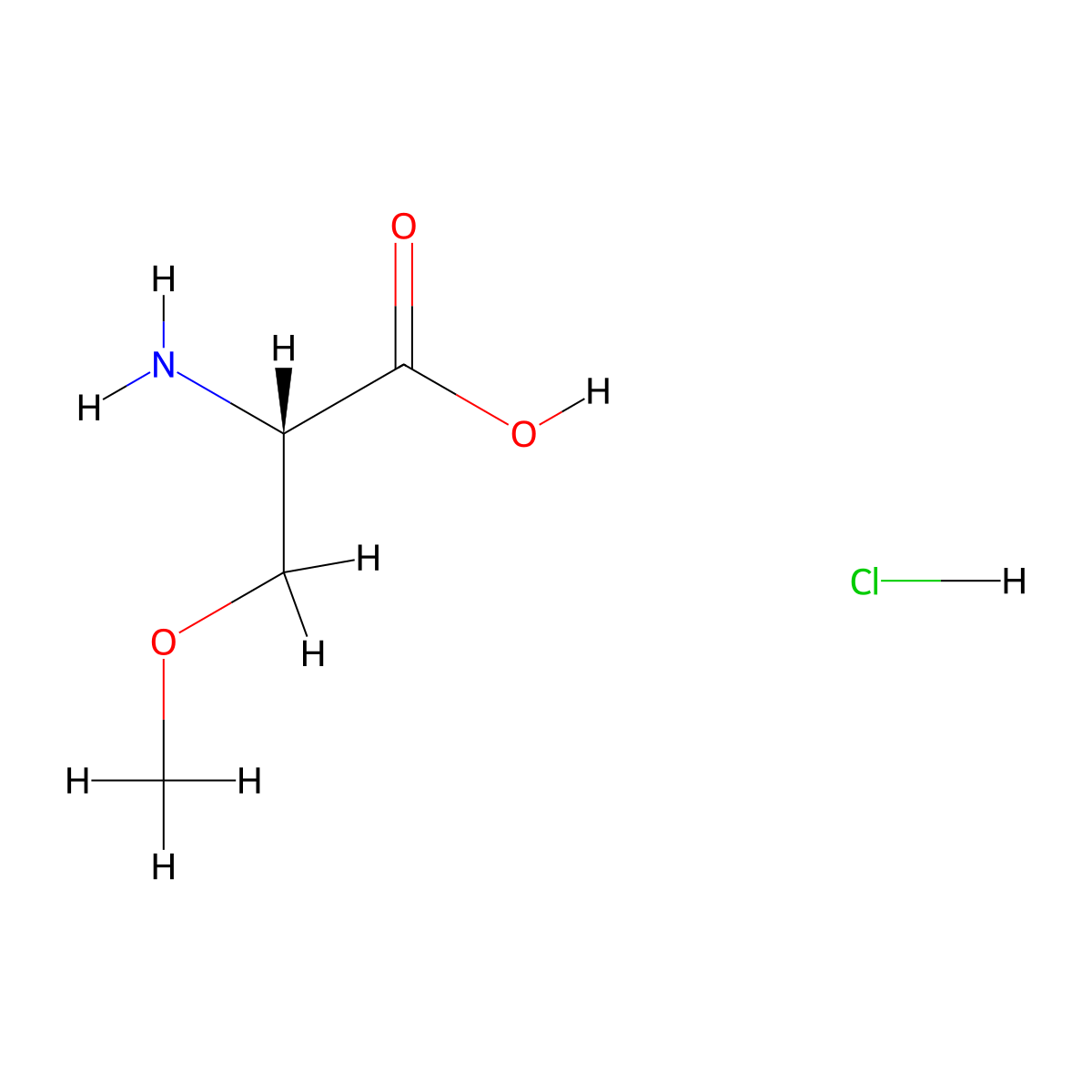 (S)-2-Amino-3-methoxypropanoic acid hydrochloride molecular structure, CAS 336100-47-1