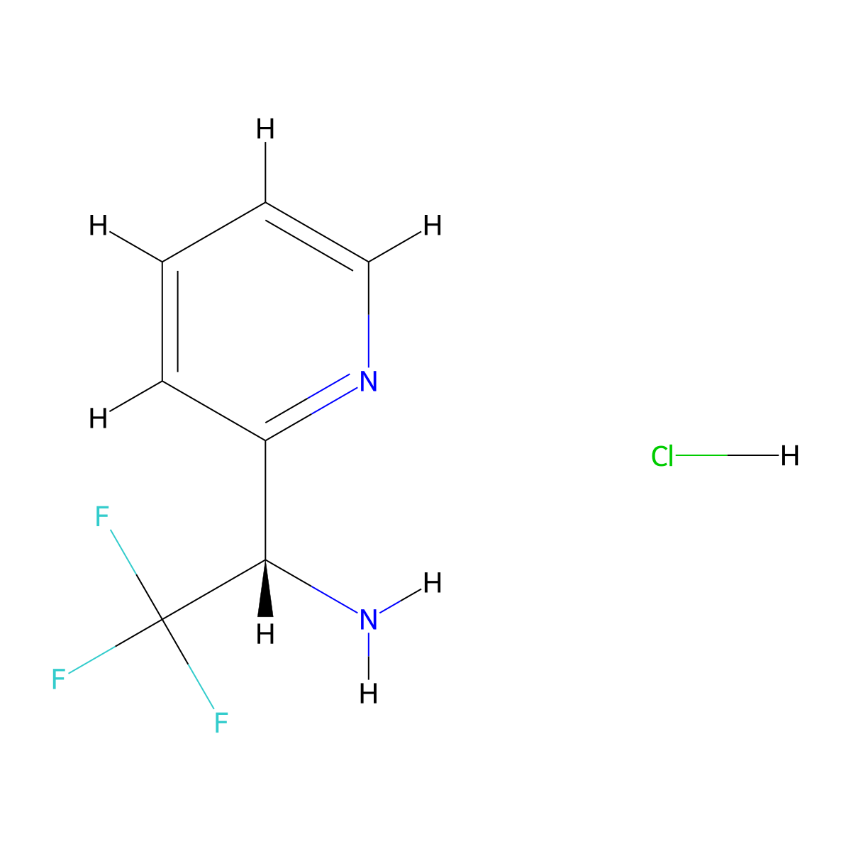 (S)-2,2,2-trifluoro-1-(pyridin-2-yl)ethanamine hydrochloride molecular structure, CAS 336105-45-4