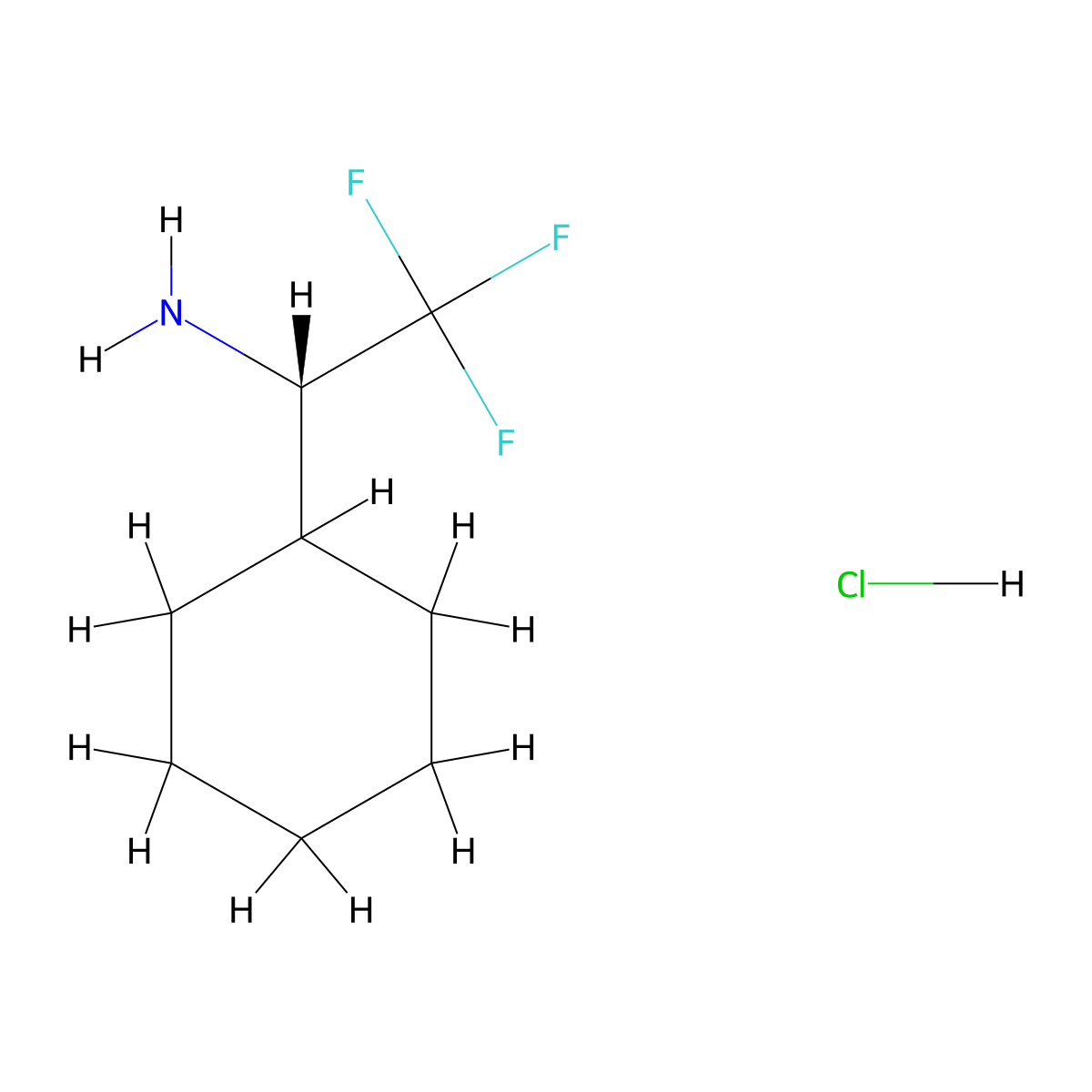 (S)-1-Cyclohexyl-2,2,2-trifluoro-ethylamine hydrochloride molecular structure, CAS 336105-50-1