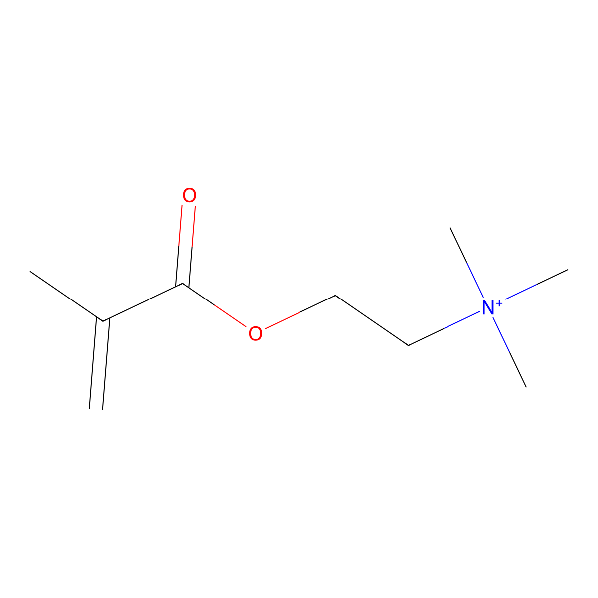Methacrylylcholine molecular structure, CAS 33611-56-2