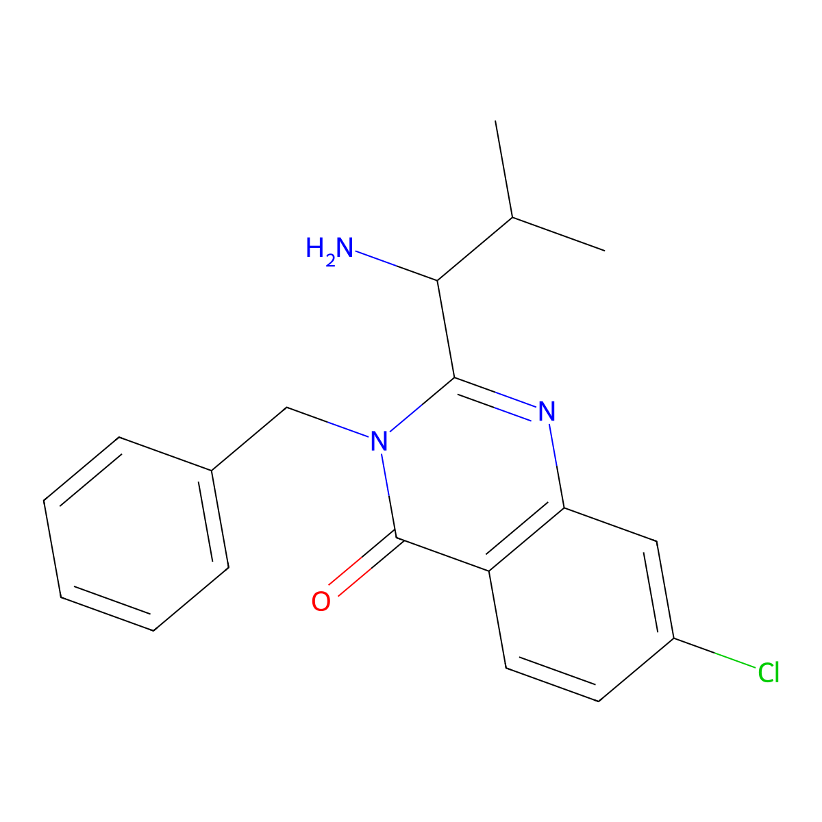 2-(1-amino-2-methylpropyl)-3-benzyl-7-chloroquinazolin-4(3H)-one molecular structure, CAS 336119-88-1