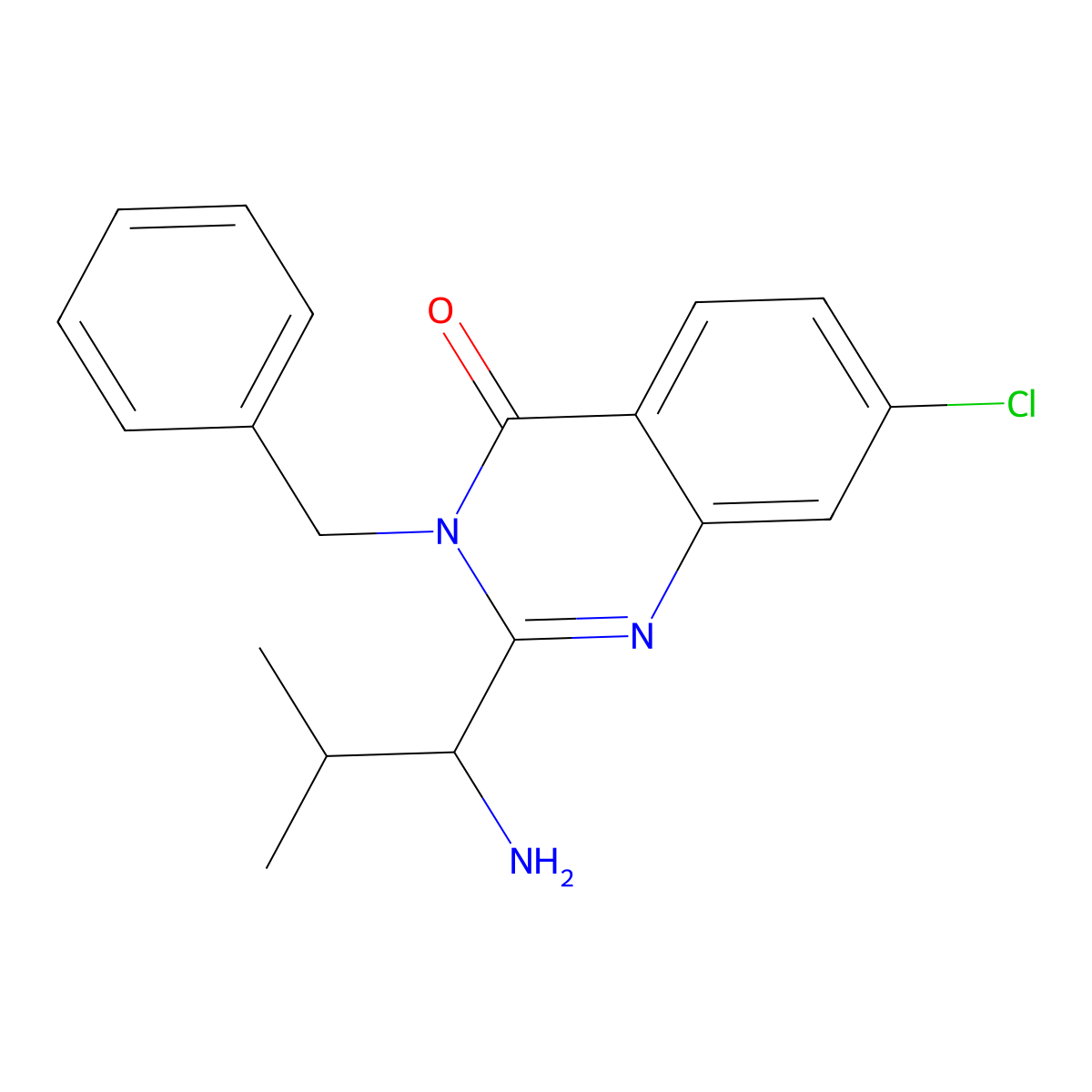 2-(1-amino-2-methylpropyl)-3-benzyl-7-chloroquinazolin-4(3H)-one molecular structure, CAS 336119-88-1