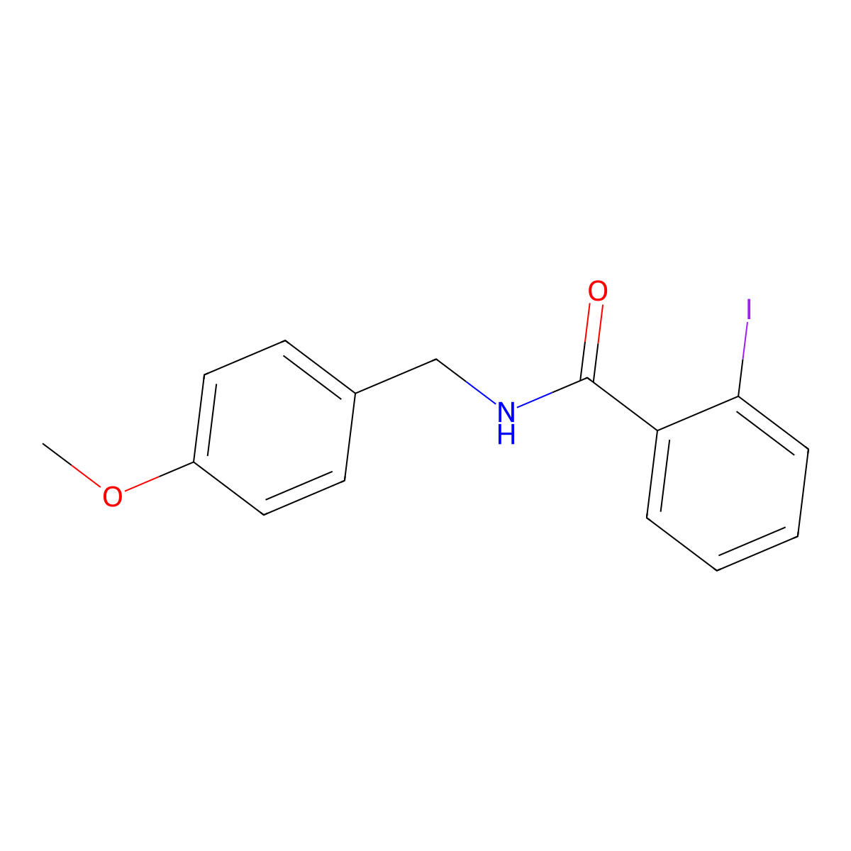 2-iodo-N-[(4-methoxyphenyl)methyl]benzamide molecular structure, CAS 336128-91-7