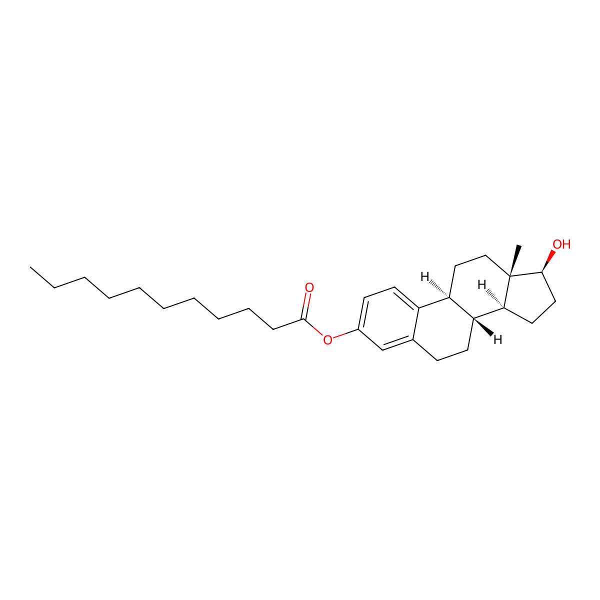 [(8R,9S,13S,14S,17S)-17-hydroxy-13-methyl-6,7,8,9,11,12,14,15,16,17-decahydrocyclopenta[a]phenanthren-3-yl] undecanoate molecular structure, CAS 33613-02-4