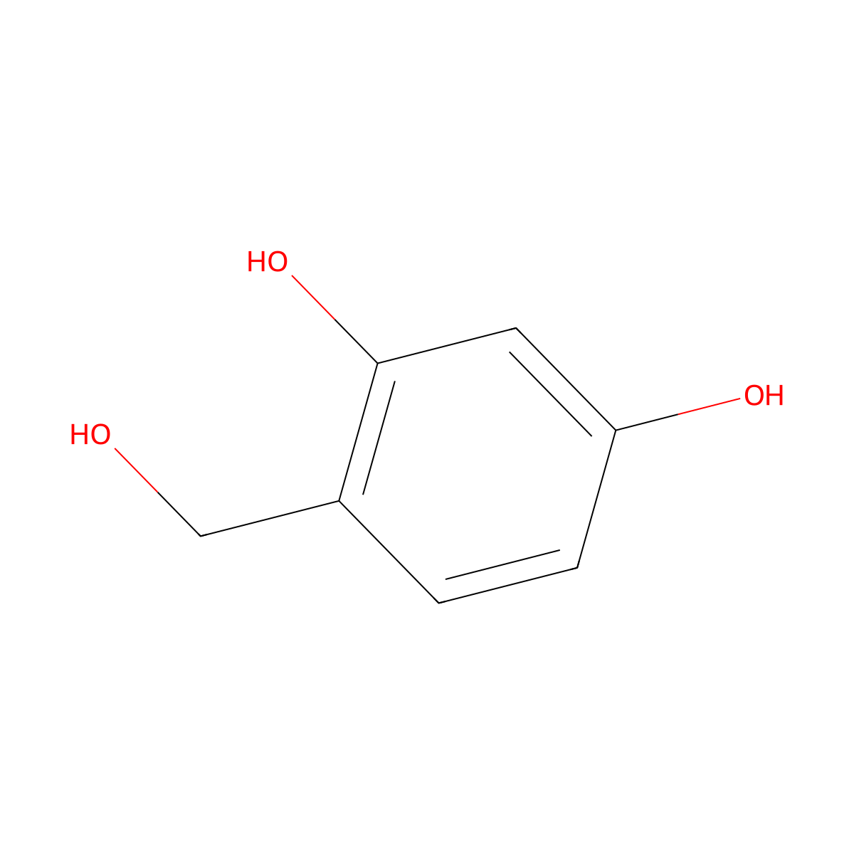1,3-Benzenediol, 4-(hydroxymethyl)- molecular structure, CAS 33617-59-3