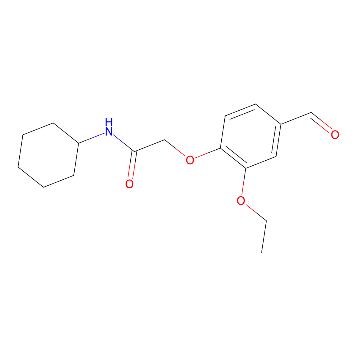 N-cyclohexyl-2-(2-ethoxy-4-formylphenoxy)acetamide molecular structure, CAS 336174-18-6